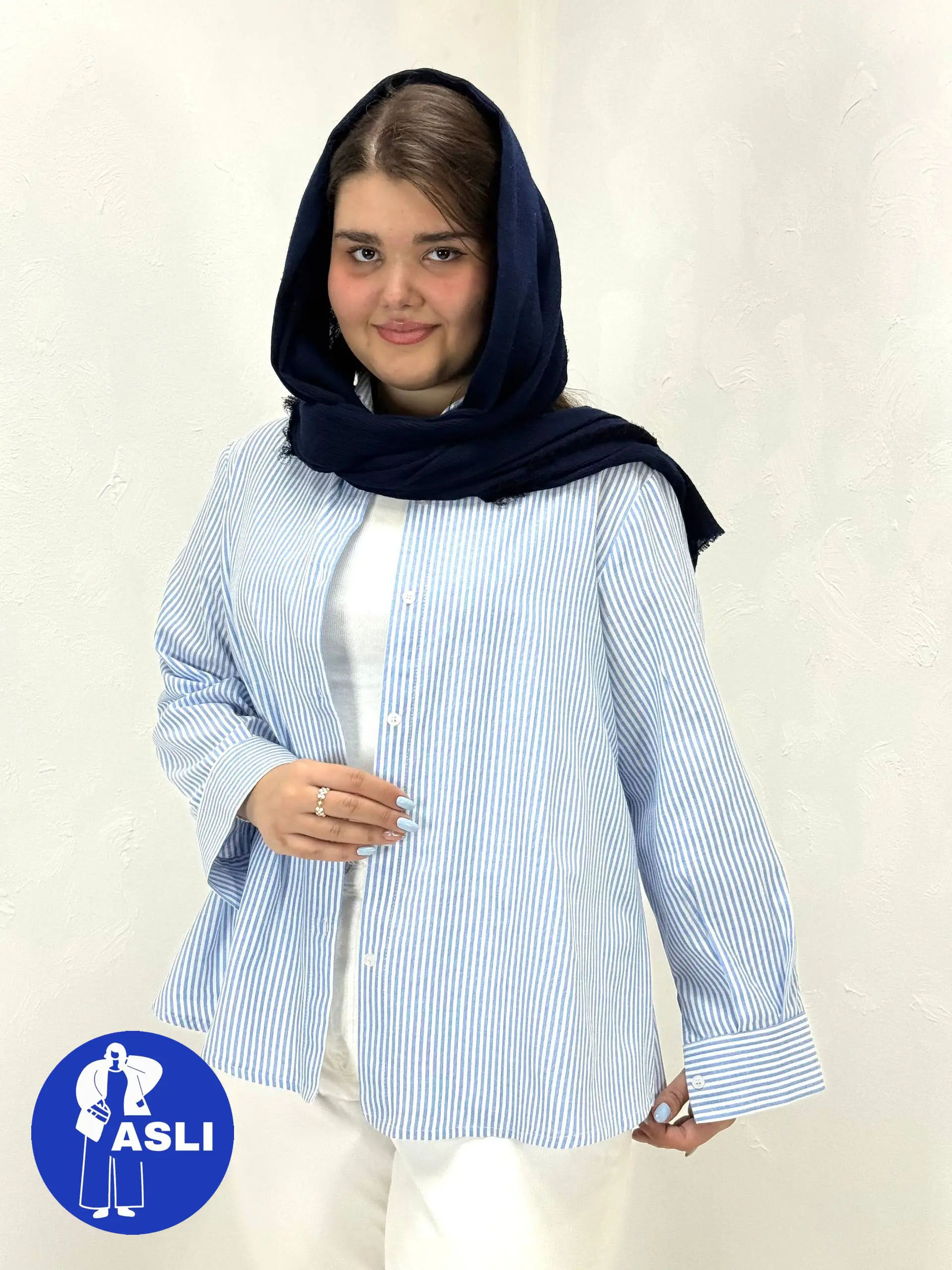 شومیز سایز بزرگ آسمان